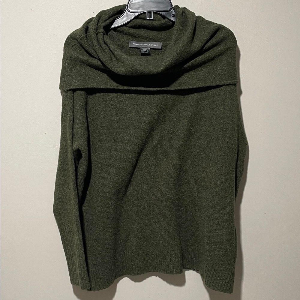 French Connection Dark Green Cowl Neck Sweater